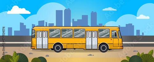Soviet retro bus vector Illustration
