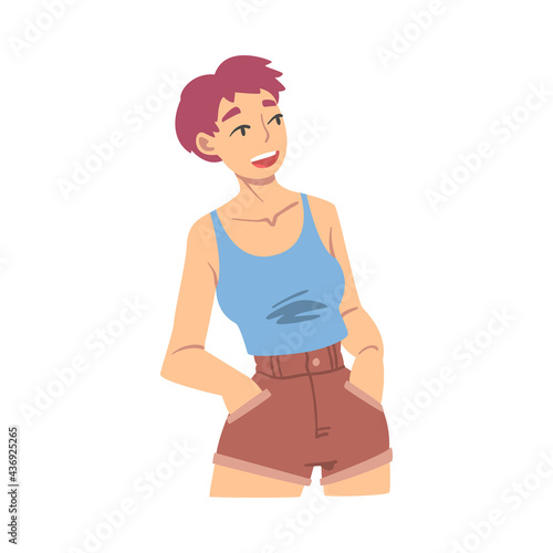 Girl Talking, Communicating, Discussing Latest News or Gossiping Cartoon Vector Illustration