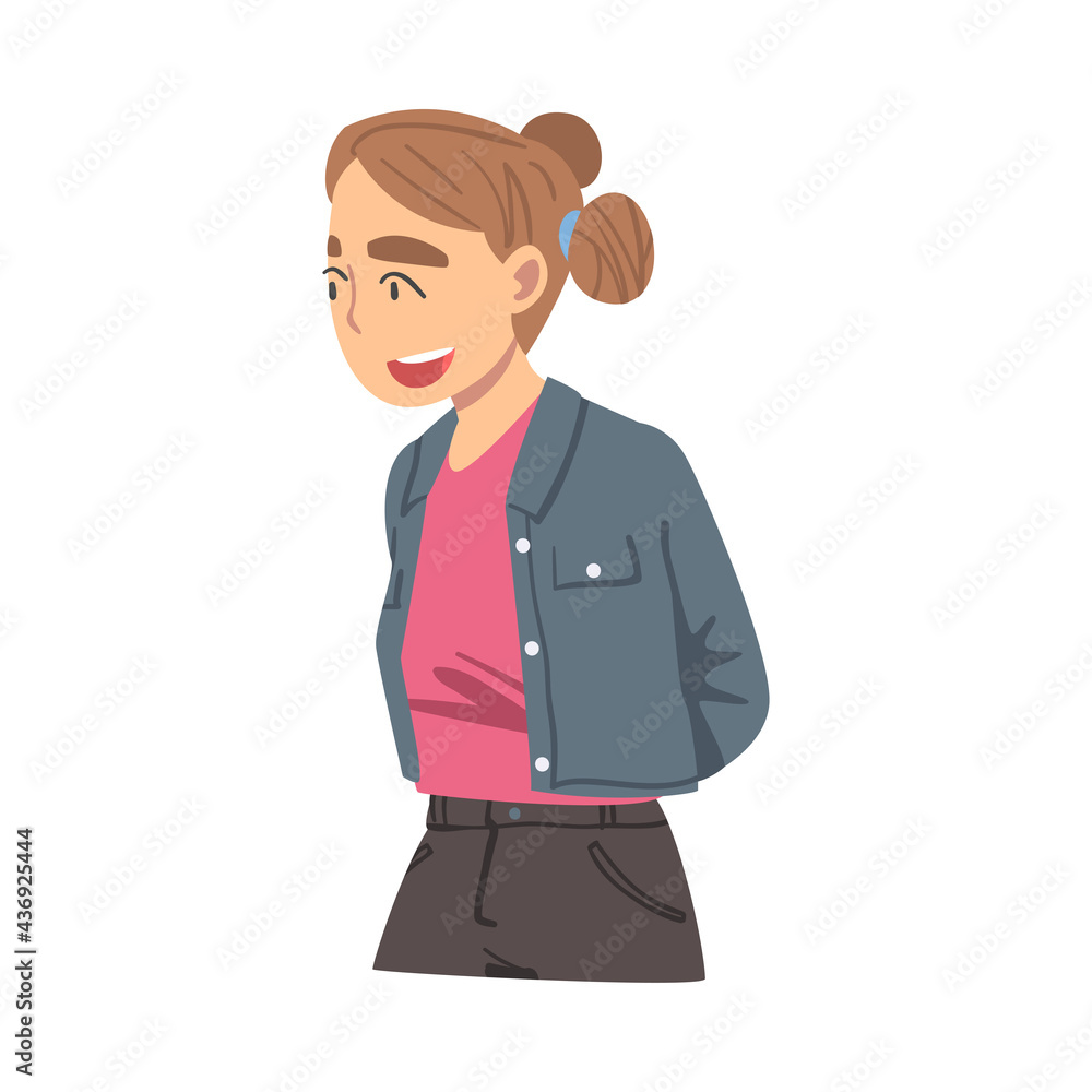 Talking Girl, Young Woman Discussing Latest News or Gossiping Cartoon Vector Illustration Talking Girl, Young Woman Discussing Latest News or Gossiping Cartoon Vector Illustration