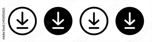 Download files icons vector set for web site or application. Various simple download icon isolated from the background.