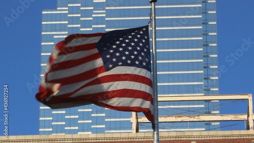 Wallpaper Mural American Flag and Skyscraper Torontodigital.ca