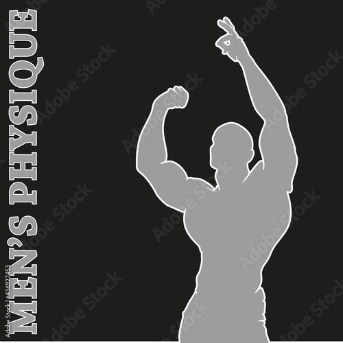Muscle man silhouette lifting weights fitness gym icon bodybuilder