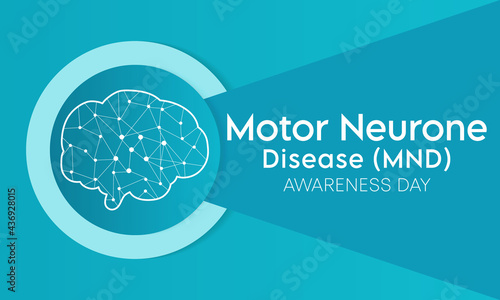 Motor neurone disease (MND) awareness day is observed every year on August 21. it is an uncommon condition that affects the brain and nerves. It causes weakness that gets worse over time. vector art