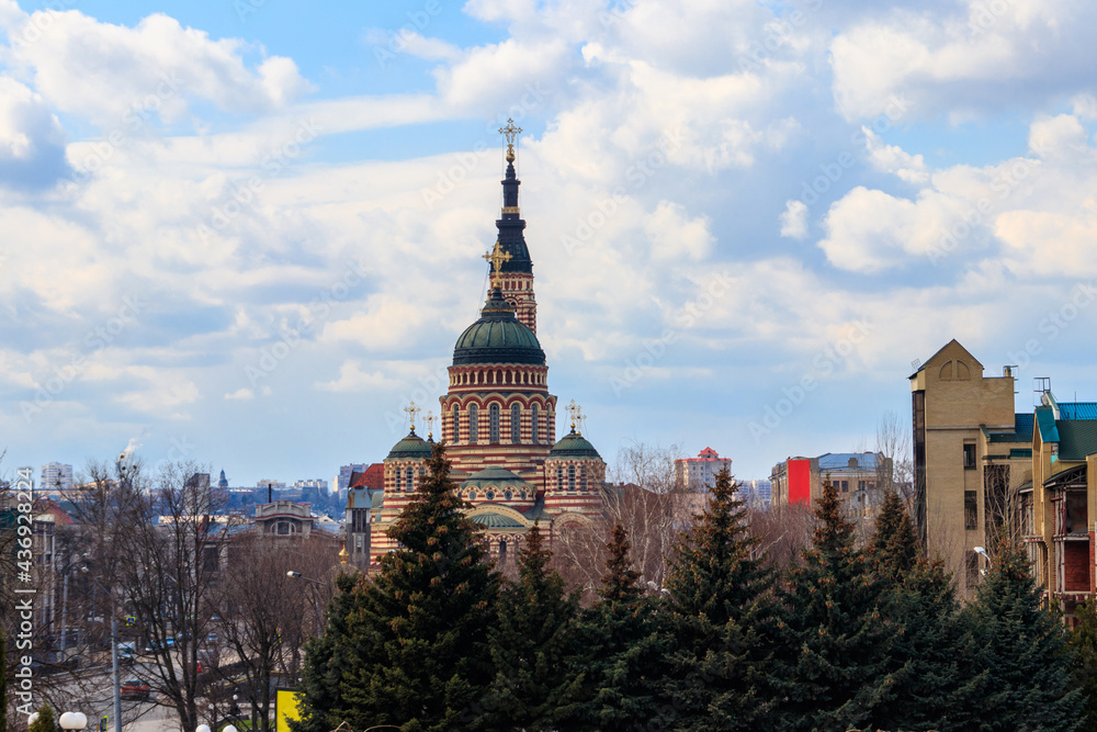 View of Annunciation cathedral in Kharkov, Ukraine