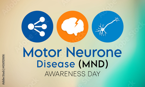 Motor neurone disease (MND) awareness day is observed every year on August 21. it is an uncommon condition that affects the brain and nerves. It causes weakness that gets worse over time. vector art