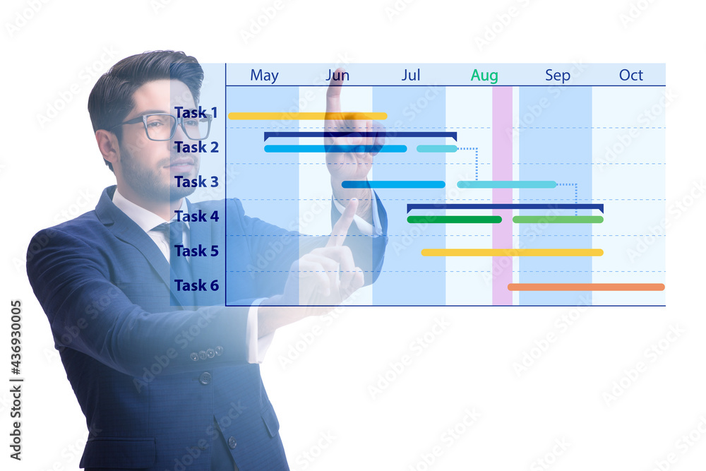Businessman in project management concept Businessman in project management concept