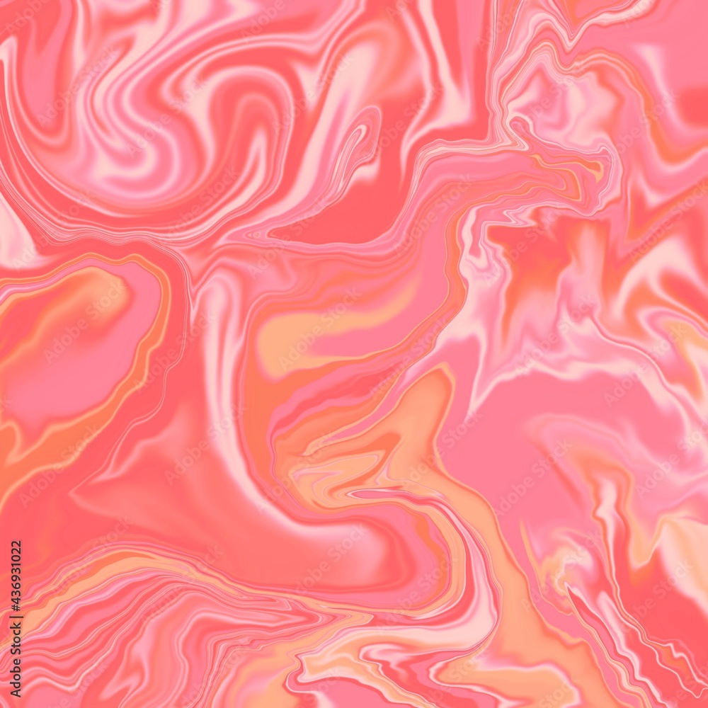 Fototapeta premium Glowing liquid dynamic flow. Trendy fluid cover design. Illustration for your design. Liquid marble design abstract painting background
