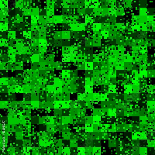 Military camouflage seamless pattern. Urban digital pixel style.