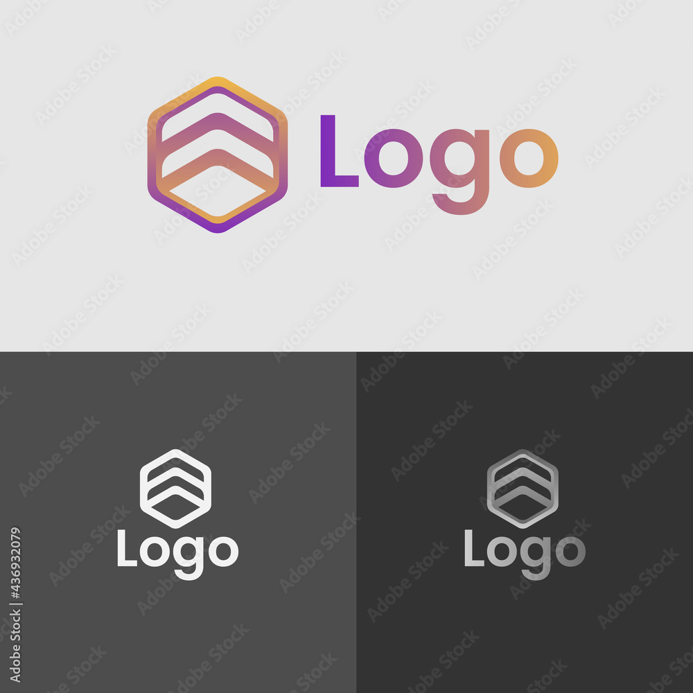 simple elegant Gradient hexagon hexagonal poligon logo simple elegant Gradient hexagon hexagonal poligon logo