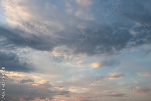 clouds float at sunset