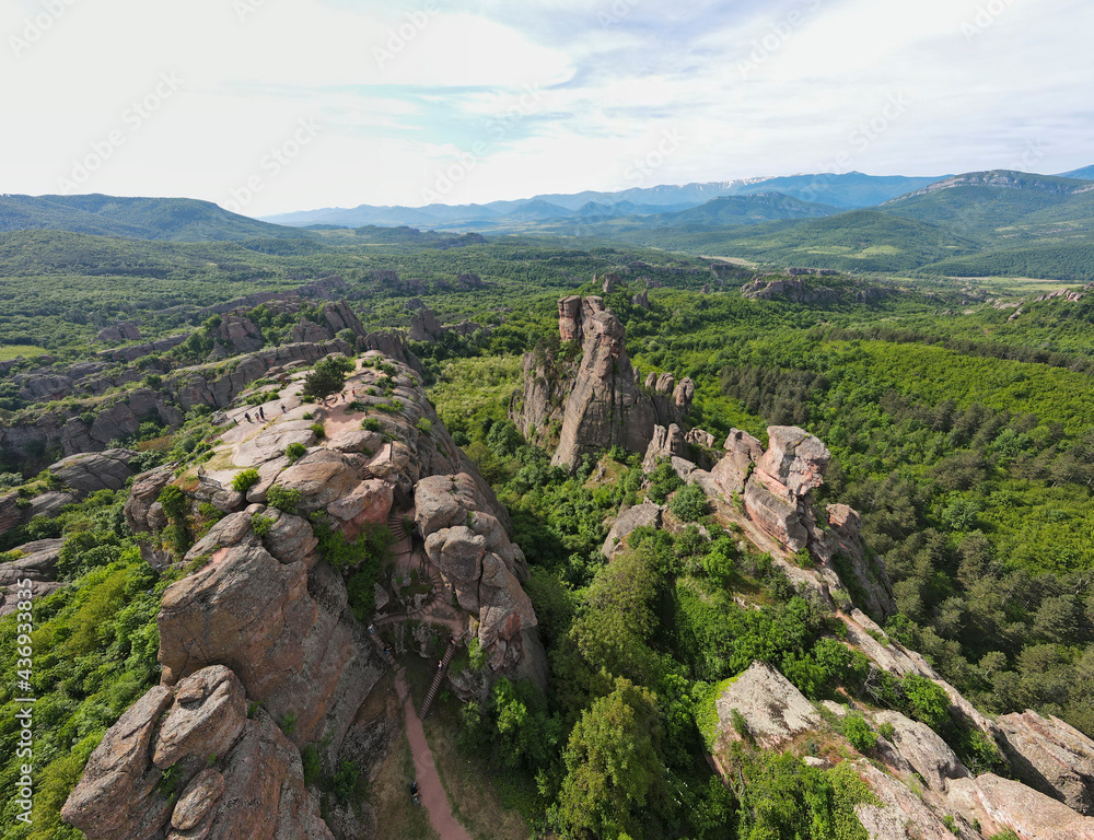 Aerial Panorama of Belogradchik Rocks, Bulgaria