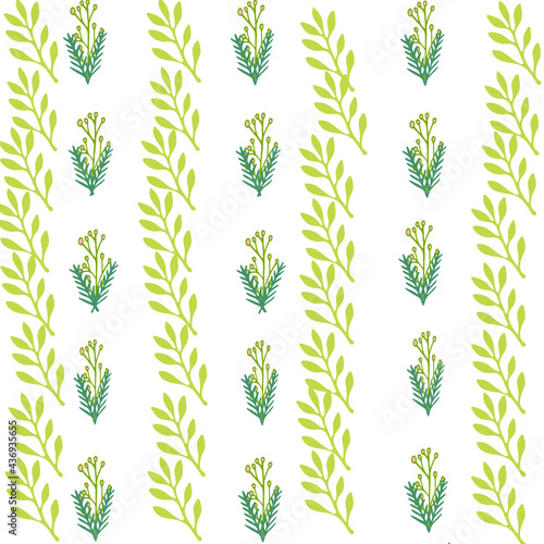 seamless pattern with green leaves