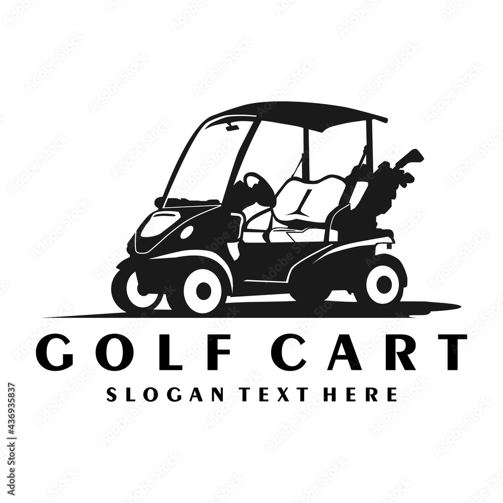 golf cart logo concept black vector	