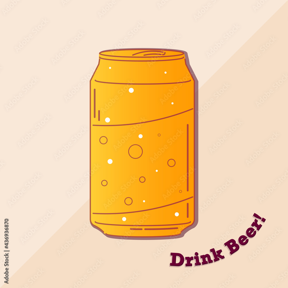 Can beer sticker drink alcohol liquid enjoy icon - Vector Can beer sticker drink alcohol liquid enjoy icon - Vector