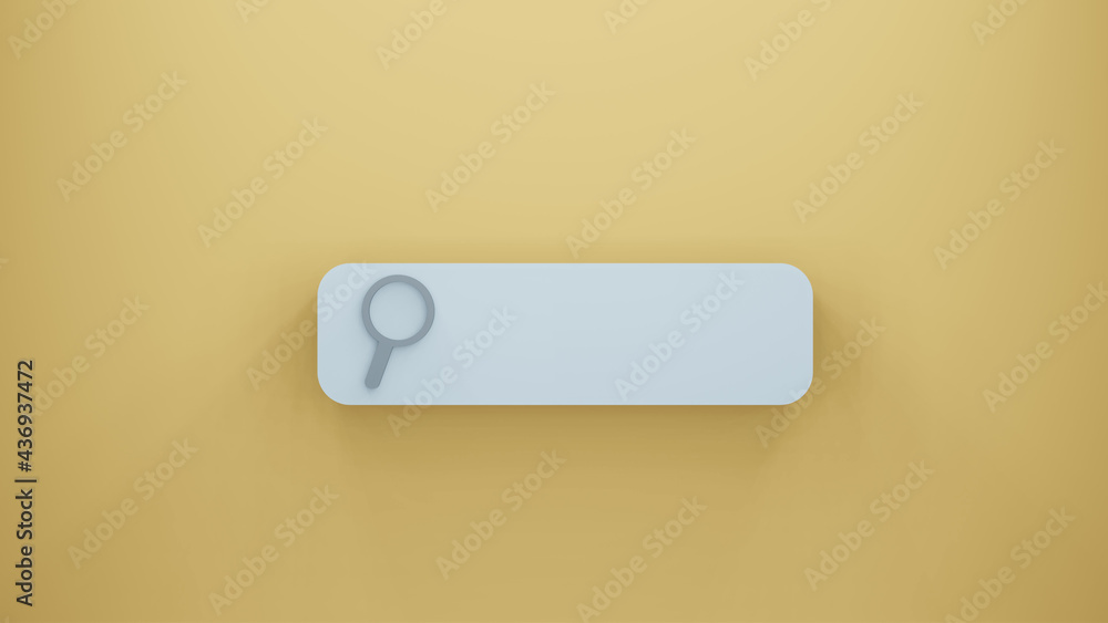 search bar or magnifying glass in blank 3d rendering search bar or magnifying glass in blank 3d rendering
