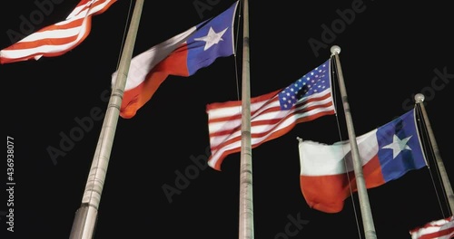 Wallpaper Mural Texas and American flags against the night sky Torontodigital.ca