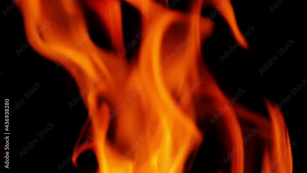 Slow motion of fire line or flames isolated on black background Slow motion of fire line or flames isolated on black background
