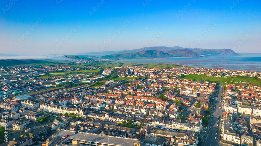 Drone photograph of Llandudno pier and promenade