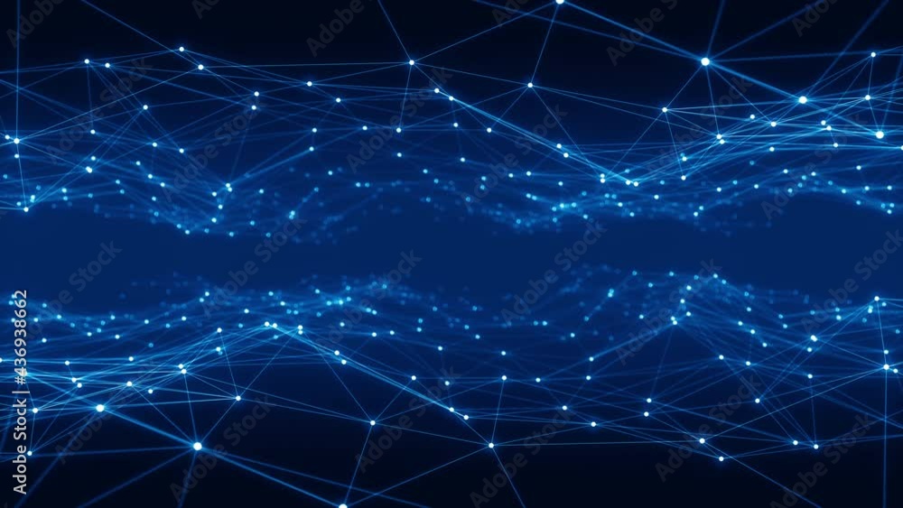 Motion graphic of Blue dot and line connection with polygonal technology abstract background Camera zoom seamless loop video Motion graphic of Blue dot and line connection with polygonal technology abstract background Camera zoom seamless loop video