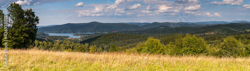 View from Wierchy Rybczańskie to Lake Solińskie and the Bieszczady Mountains, Polanczyk, Solina / Widok z Wierchów Rybczańskich na Jezioro Solińskie i góry Bieszczady, Polańczyk, Solina