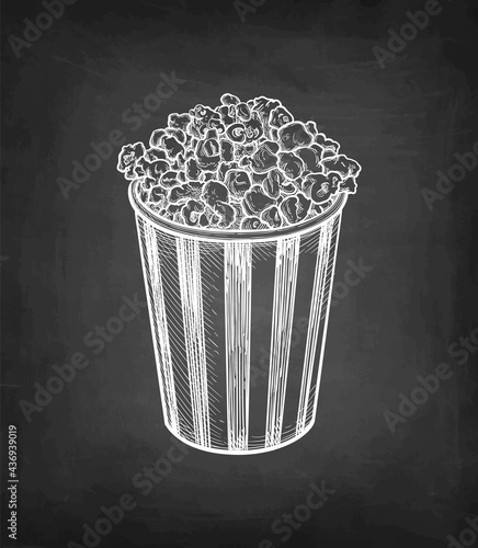 Chalk sketch of popcorn.