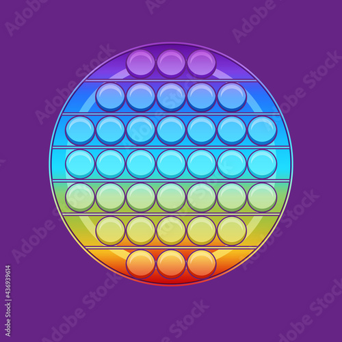 Pop it trendy kids fidget toy isolated. Vector illustration of popular toy.