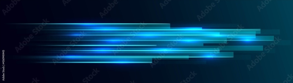 Neon abstract background, texture glowing rectangles, geometric shapes, LED strip design, technology background, straight lines, shooting stars, milky way, splash screen, vector illustration - obrazy, fototapety, plakaty 