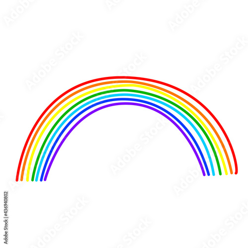 Multicolored rainbow on a white background.