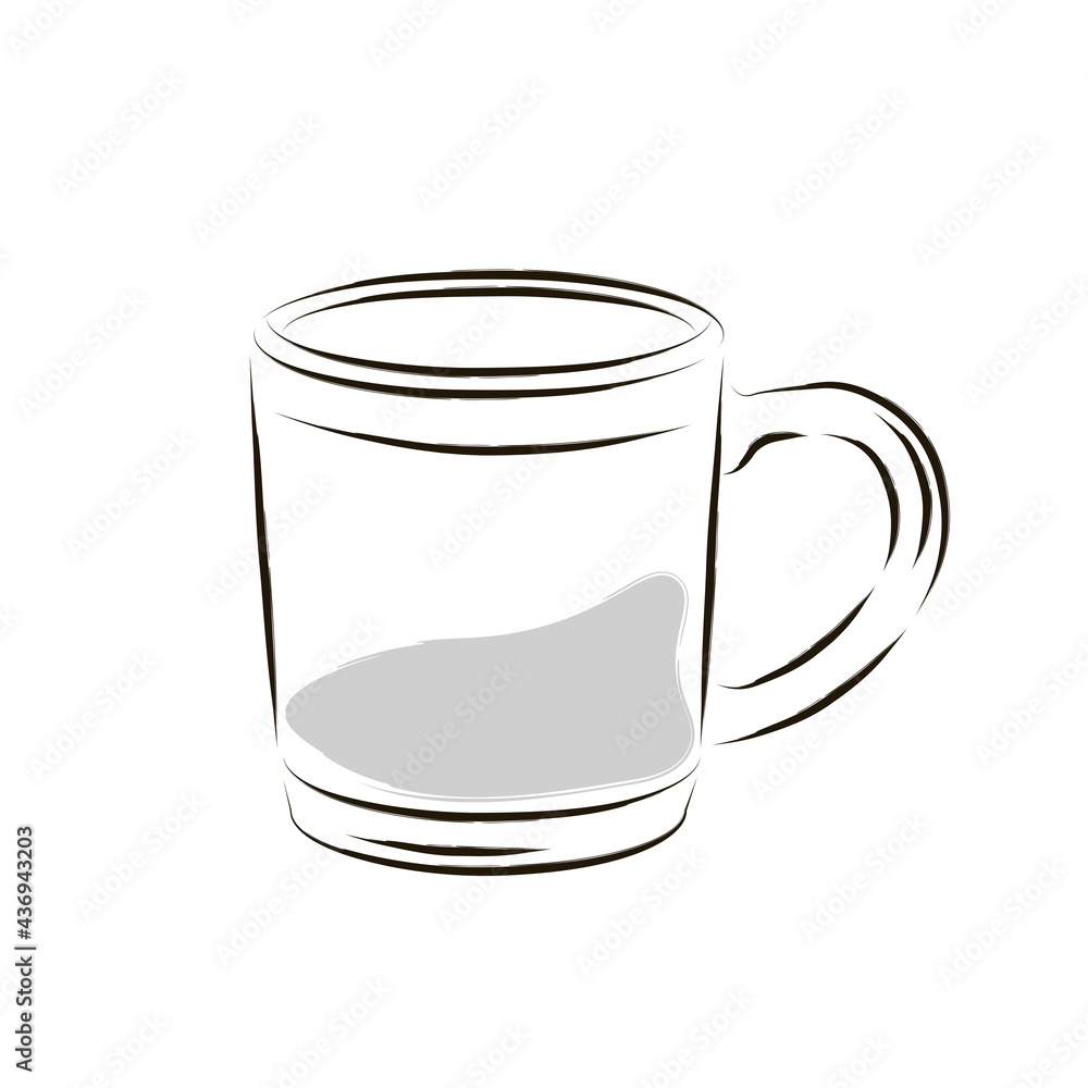 Isolated cup coffee drink draw vector illustration Isolated cup coffee drink draw vector illustration