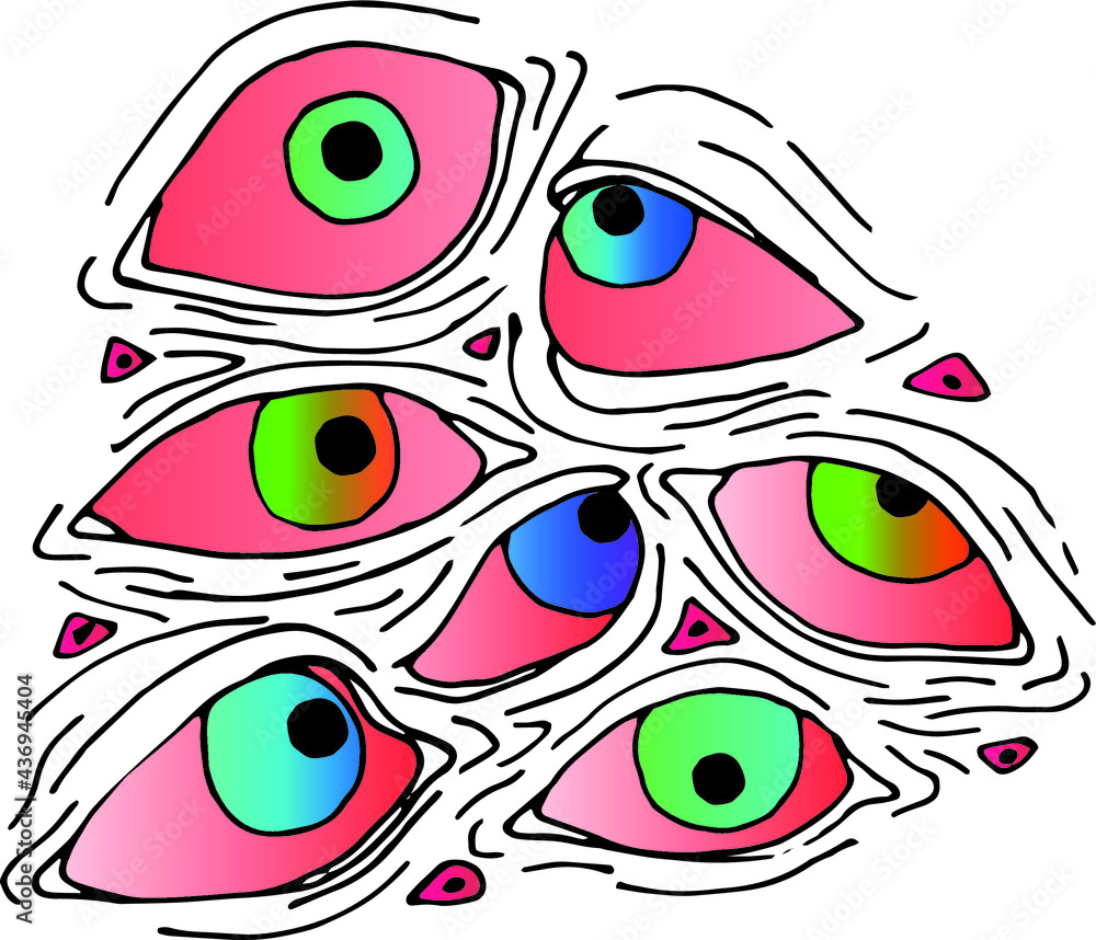 Hand draw psychedelic eyes. Doodle abstract. Hippie style
Hand draw psychedelic eyes. Doodle abstract. Hippie style