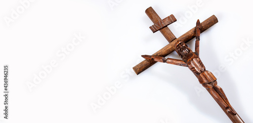 фотографія Christian cross in wood - Symbol of the Catholic faith