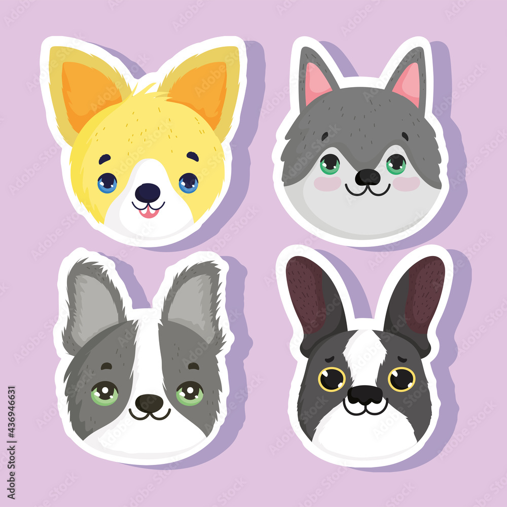Fototapeta premium cute dog set