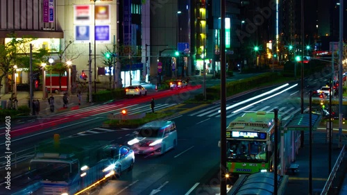 A night timelapse of the neon street in Kinshicho photo