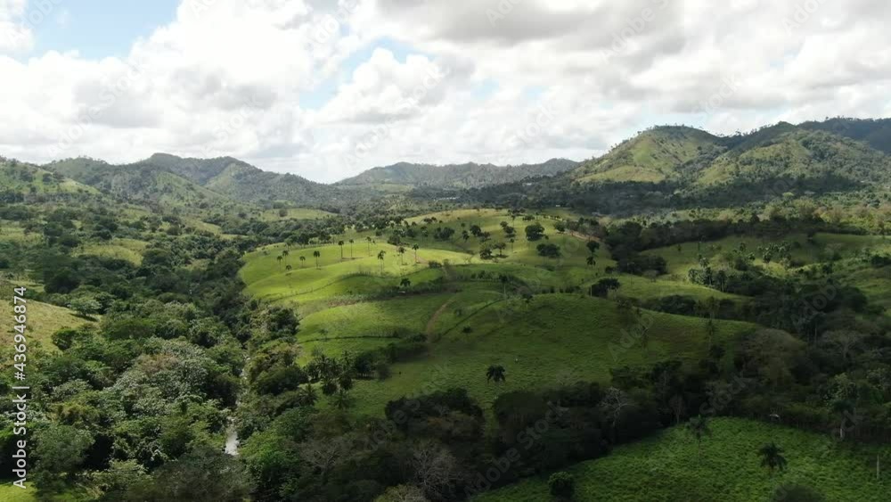 Big mountains and valleys of Dominican Republic, aerial view, vegetation, nature Big mountains and valleys of Dominican Republic, aerial view, vegetation, nature