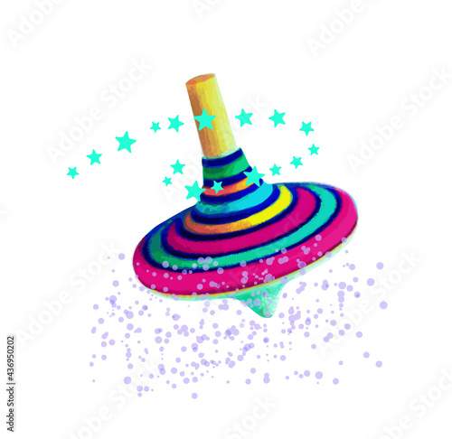 spinning top rainbow vector
