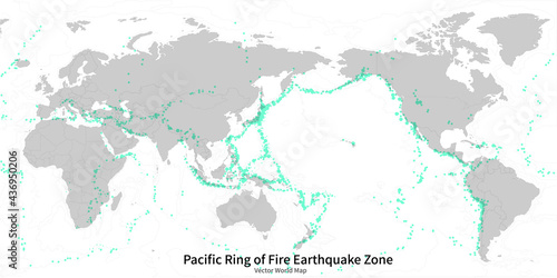 Pacific Ring of Fire Earthquake Vector.