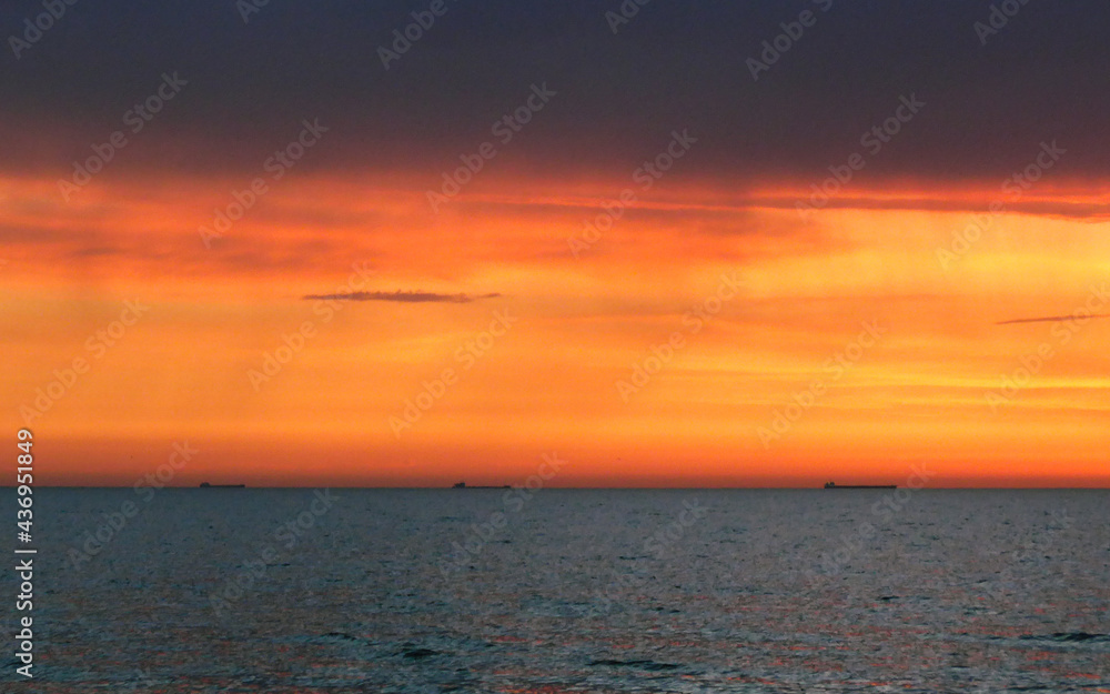 Sunrise on the Caspian sea, Makhachkala