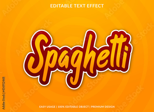 spaghetti text effect editable template design with abstract style and modern concept