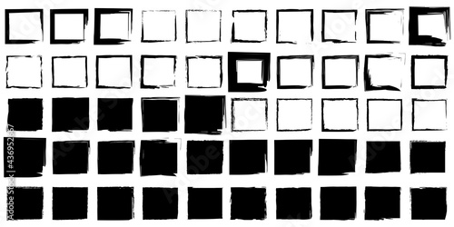 Hand drawn brush squares. Grunge texture background. Ink illustration. Vector illustration. EPS 10.