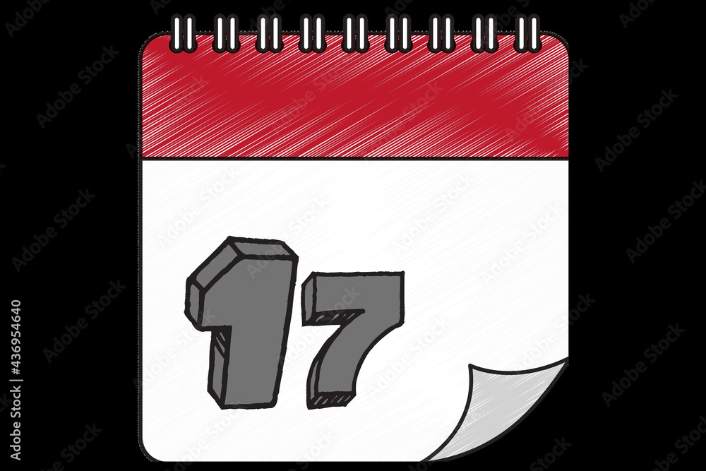 Number with monthly calendar dates. Number with monthly calendar dates.