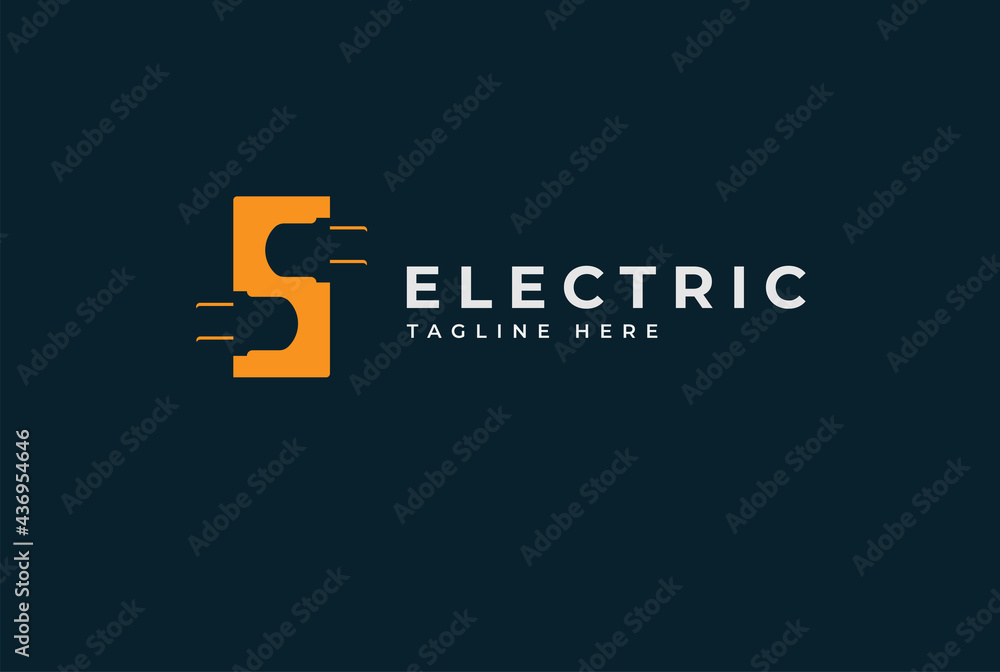 Electric Logo, abstract letter S with two plug combination, plug design logo template, vector illustration Electric Logo, abstract letter S with two plug combination, plug design logo template, vector illustration