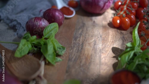 Fresh tomato and vegetable with chili powder