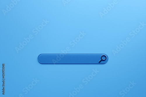 3d illustration of an internet search page on a blue  background. Search bar  icons