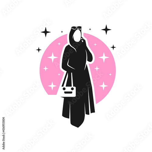 female hijab fashion logo design
