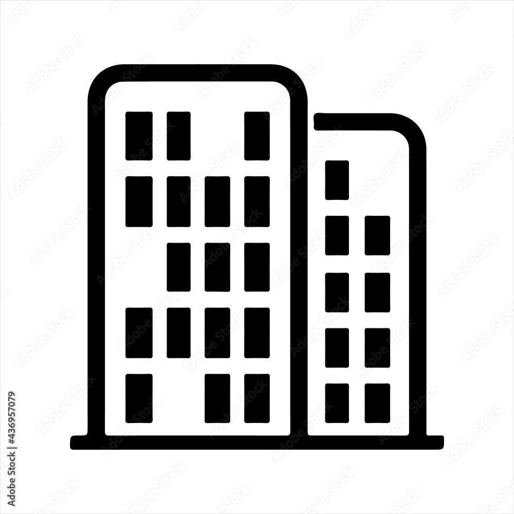 Office building icon, vector and glyph Office building icon, vector and glyph