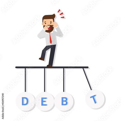 business man stress out debt time due