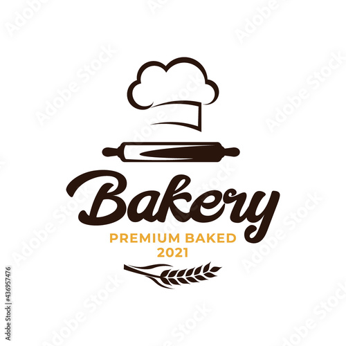 Bakery Chef Logo. Wheat rice agriculture logo Inspiration vector