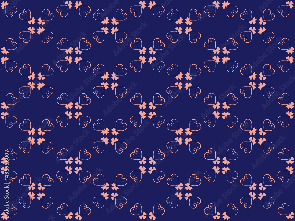 Fototapeta premium Vector image, yellow pattern on a dark blue background. vector pattern design For fabric pattern and textile industry and others