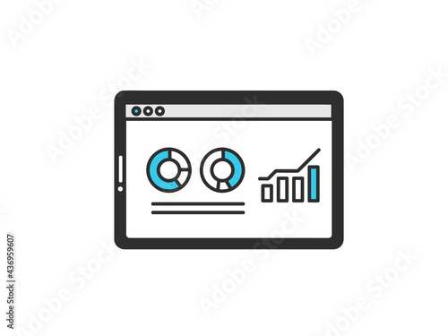 資料を表示するタブレットのイメージイラスト素材