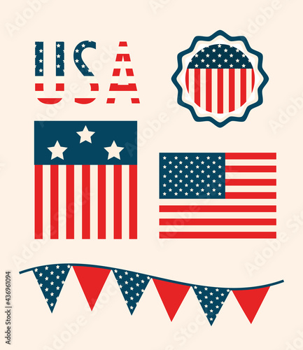 USA symbols set